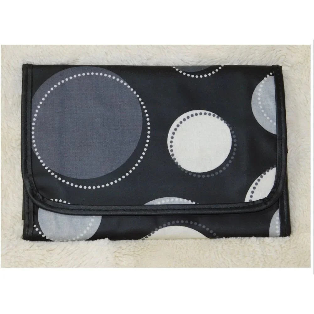 Thirty-One Black Happy Dot Tri-Fold and Go Organizer Notepad Holder